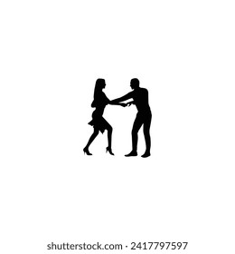 Salsa Dancing Couple in action. Perfect for dance studios, and event posters. Dancing people silhouettes—vector work.