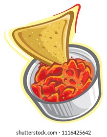 Salsa Dip With Tortilla Chip