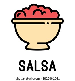 Salsa food icon. Outline salsa food vector icon for web design isolated on white background