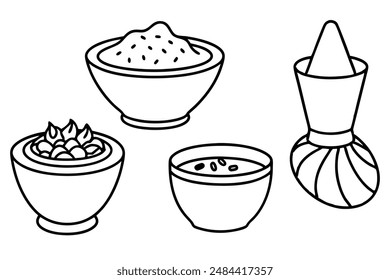 Salsa hand-drawn line art spicy condiment illustration