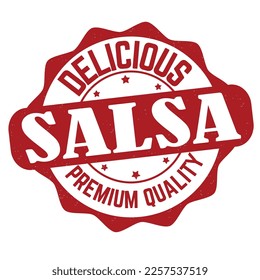 Salsa label or stamp on white background, vector illustration