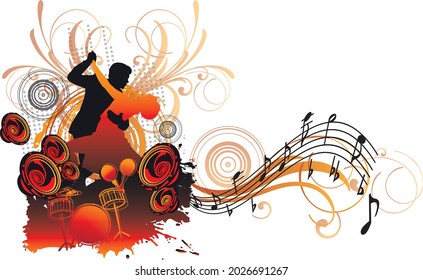 Salsa latin dancing music instruments street art graffiti 