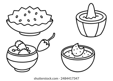 Salsa line art food illustration classic design