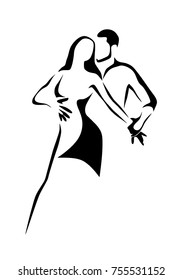 Salsa logo. Couple dancing latin music