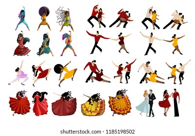 salsa mambo tango rumba dancers collection