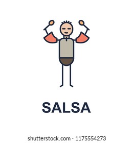 salsa musician icon. Element of music style icon for mobile concept and web apps. Colored salsa music style icon can be used for web and mobile