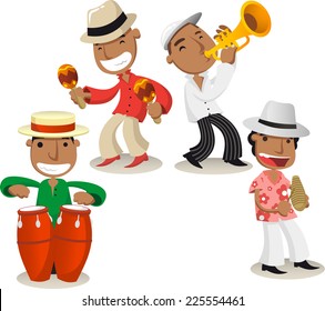 Salsa musicians cartoons