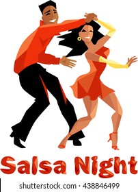 Salsa night polygonal illustration for a poster, EPS 8 vector illustration, no transparencies