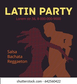 Salsa party illustration with dancing couple