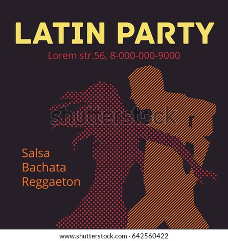 Salsa party illustration with dancing couple