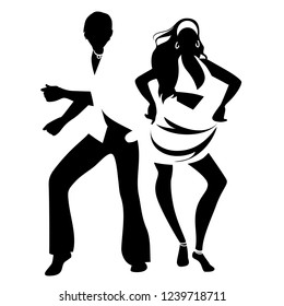 Salsa Party Time. Young couple dancing latin music: salsa, merengue, mambo, bachata