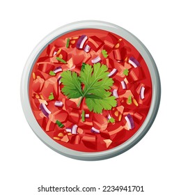 Salsa sauce on an isolated background. Traditional Mexican food. Delicious food vector illustration