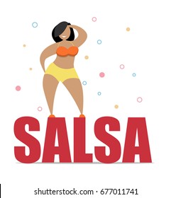 Salsa - vector illustration with dancing woman