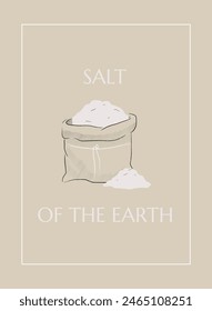 Salt atmospheric concept in flat cartoon design. The illustration shows salt, which is one of the symbols of Christian legends, made in a minimalist modern style. Vector illustration.