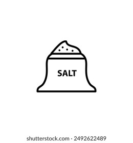 Salt bag flat icon, vector sign, simple flat black illustration for web and app on white background..eps