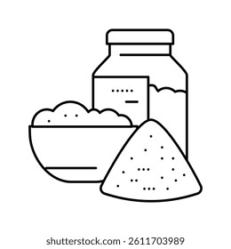 salt for bath line icon vector. salt for bath sign. isolated contour symbol black illustration