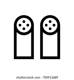 Salt black icon. Icon for menu and advertisement of bar and restaurant. Flat vector cartoon illustration. Objects isolated on a white background.