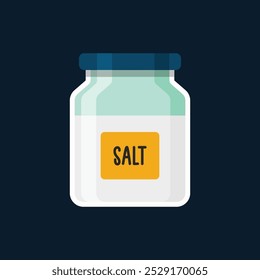 Salt bottle flat vector design isolated on blue background