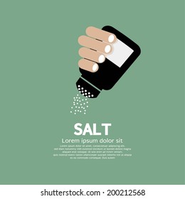 Salt Bottle In Hand Vector Illustration