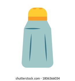 salt bottle icon over white background, flat style, vector illustration