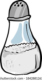 Sal en frasco, ilustración, vector sobre fondo blanco