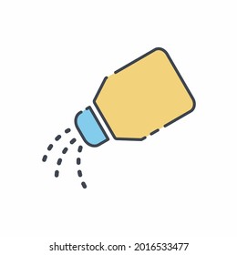 Salt bottle - Line Cut Style.drawing project.sketching object.vector Illustration.Editable stroke