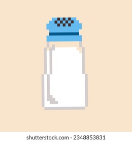 Salt bottle on white background.