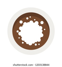 Salt in the bowl top view vector flat material design isolated on white