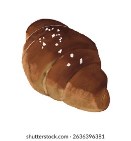 Salt bread, croissant, dessert food