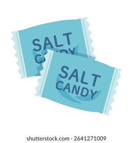 Salt Candy Wrapper Illustration - Electrolyte Sweets for Summer Hydration and Heat Relief