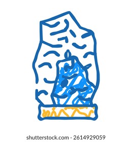 salt cave doodle icon sketch vector. salt cave sign. isolated symbol illustration