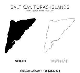 Salt Cay, Turks Islands map. Blank vector map of the Island. Borders of Salt Cay, Turks Islands for your infographic. Vector illustration.