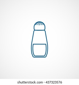 Salt Cellar Blue Line Icon On White Background
