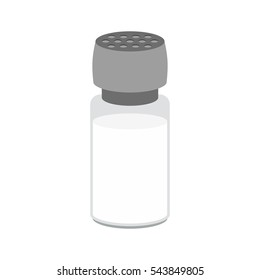 Salt cellar isolated. Accessory caster. Cutlery to eat on white background