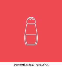 Salt Cellar Line Icon On Red Background