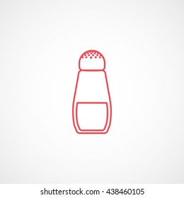 Salt Cellar Red Line Icon On White Background