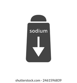 Salt condiment low sign. Sodium free product. Nutrient supplements. Vector illustration, isolated