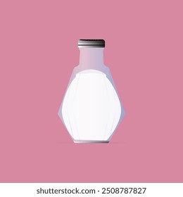 Salt container bottle vector design illustration isolated on plain background. Realist glass bottle of salt.