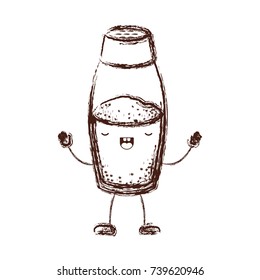 salt container cartoon in brown blurred silhouette vector illustration