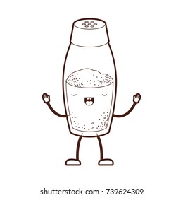 salt container icon cartoon brown silhouette vector illustration