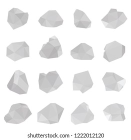 Salt crystal set isolated on white