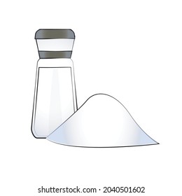 Salt Crystals Art Vector Illustration, ingredient for cooking
