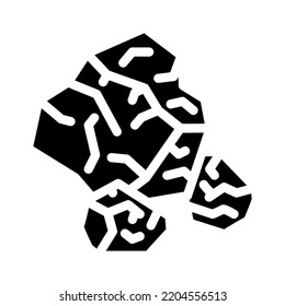 vector de icono de glifos de cristales salados. señal de cristales de sal. ilustración de símbolo aislado
