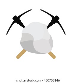 salt crystals with two pickaxe