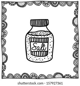 salt drawing over white background vector illustration