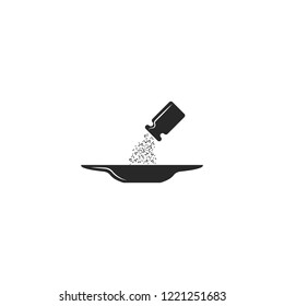 Salt Dripping From The Salt Shaker Into The Plate, Sprinkle Salt The Dish After Cooking Icon