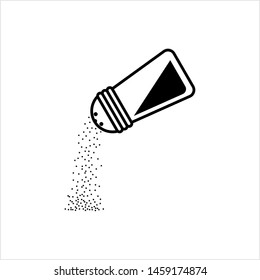 Salt Falling From Salt Shaker Icon Vector Art Illustration