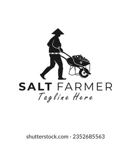 salt farmer vector illustration logo design