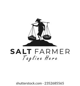 salt farmer vector illustration logo design