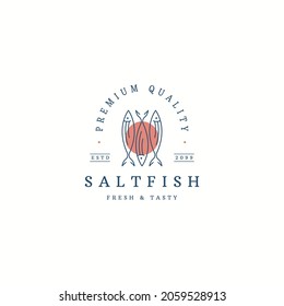 Salt fish logo icon design template flat vector illustration